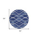 8' Navy Blue And Denim Blue Round Abstract Washable Indoor Outdoor Area Rug