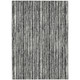 10' X 14' Black And Ivory Striped Washable Indoor Outdoor Area Rug