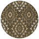 8' Brown Taupe And Gray Round Floral Washable Indoor Outdoor Area Rug