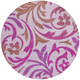 8' Lavender Blush And Purple Round Floral Washable Indoor Outdoor Area Rug