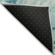 3' X 5' Teal Blue Aqua And Beige Floral Washable Indoor Outdoor Area Rug