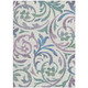 3' X 5' White Purple And Sage Floral Washable Indoor Outdoor Area Rug