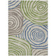 5' X 8' Beige Taupe And Green Abstract Washable Indoor Outdoor Area Rug