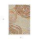 3' X 5' Terra Cotta Copper And Gold Abstract Washable Indoor Outdoor Area Rug