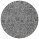 8' Gray Charcoal And Silver Round Floral Washable Indoor Outdoor Area Rug