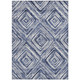 3' X 5' Navy Blue And Sky Blue Geometric Washable Indoor Outdoor Area Rug