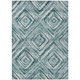 8' X 10' Teal Blue Aqua And Gray Geometric Washable Indoor Outdoor Area Rug