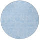 8' Sky Blue And Blue Round Floral Washable Indoor Outdoor Area Rug