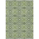 9' X 12' Artichoke Green And Fern Green Medallion Washable Indoor Outdoor Area Rug