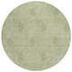 8' Sage And Artichoke Green Round Floral Washable Indoor Outdoor Area Rug