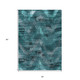 3' X 5' Teal Blue Aqua And Gray Abstract Washable Indoor Outdoor Area Rug