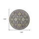 9' Sage And Slate Gray Wool Floral Medallion Distressed Round Rug