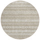 8' Beige And Ivory Round Southwestern Washable Indoor Outdoor Area Rug