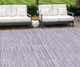 10' X 14' Plum And Purple Striped Washable Indoor Outdoor Area Rug