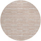 8' Salmon Copper And Beige Round Striped Washable Indoor Outdoor Area Rug