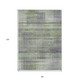 8' X 10' Artichoke Green Purple And Fern Green Striped Washable Indoor Outdoor Area Rug