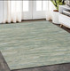 5' X 7' Blue Green And Beige Abstract Hand Tufted Area Rug