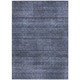 5' X 8' Navy Blue And Gray Striped Washable Indoor Outdoor Area Rug