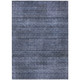8' X 10' Navy Blue And Gray Striped Washable Indoor Outdoor Area Rug