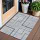 3' X 5' Gray Charcoal And Blue Geometric Washable Indoor Outdoor Area Rug