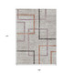 9' X 12' Taupe Charcoal And Copper Geometric Washable Indoor Outdoor Area Rug