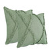 Set of Two 20" Forest Green Geometric Throw Pillows