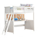 83" X 45" X 74" Twin White Poplar Wood Loft Bed With Desk