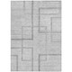 9' X 12' Gray Charcoal And Silver Geometric Washable Indoor Outdoor Area Rug