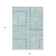 3' X 5' Teal Blue And Aqua Geometric Washable Indoor Outdoor Area Rug
