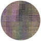 8' Plum Olive Green And Lavender Round Abstract Washable Indoor Outdoor Area Rug