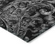 9' X 12' Black Gray And Charcoal Paisley Washable Indoor Outdoor Area Rug
