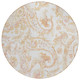 8' Coral Ivory And Peach Round Paisley Washable Indoor Outdoor Area Rug