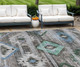 8' X 10' Brown Beige And Blue Southwestern Washable Indoor Outdoor Area Rug