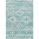 8' X 10' Aqua Turquoise And Ivory Southwestern Washable Indoor Outdoor Area Rug