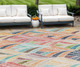 8' X 10' Orange Copper And Gold Geometric Washable Indoor Outdoor Area Rug