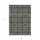 9' X 12' Fern Green Purple And Teal Blue Medallion Washable Indoor Outdoor Area Rug