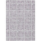 9' X 12' Lavender And Silver Medallion Washable Indoor Outdoor Area Rug