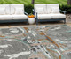 8' X 10' Gray Copper And Mint Green Geometric Washable Indoor Outdoor Area Rug