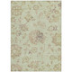 3' X 5' Artichoke Green Mint Green And Taupe Floral Washable Indoor Outdoor Area Rug