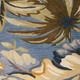 8' X 10' Blue Beige And Green Wool Tropical Botanical Hand Tufted Area Rug