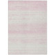 5' X 8' Pink And Ivory Striped Washable Indoor Outdoor Area Rug