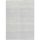 9' X 12' Silver And Gray Striped Washable Indoor Outdoor Area Rug