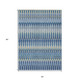 5' X 8' Denim Blue And Sky Blue Southwestern Washable Indoor Outdoor Area Rug