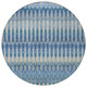 8' Denim Blue And Sky Blue Round Southwestern Washable Indoor Outdoor Area Rug