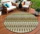 8' Artichoke Green And Brown Round Southwestern Washable Indoor Outdoor Area Rug