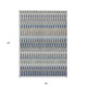 8' X 10' Taupe Navy Blue And Denim Blue Southwestern Washable Indoor Outdoor Area Rug