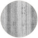 8' Gray And Ivory Round Striped Washable Indoor Outdoor Area Rug