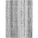 8' X 10' Gray And Ivory Striped Washable Indoor Outdoor Area Rug