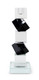 9" Black And Clear Crystal Tabletop Taper Candlestick