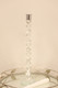 11" Clear And Silver Geo Stacks Crystal Tabletop Taper Candlestick